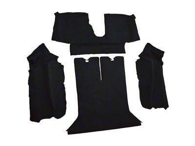 Rear Cutpile Molded Carpet; Black (90-93 Corvette C4 Coupe w/ 2 Door Latches)