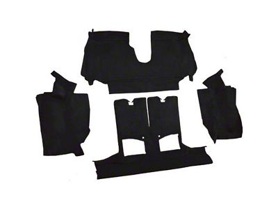 Rear Cutpile Molded Carpet; Black (90-93 Corvette C4 Convertible w/ 2 Door Latches)