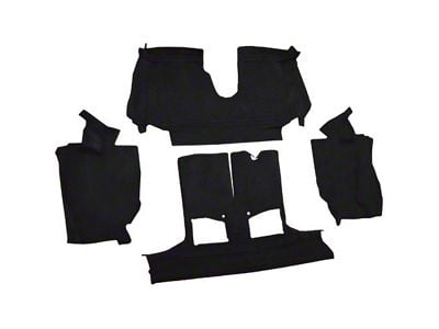 Rear Cutpile Molded Carpet; Black (94-96 Corvette C4 Convertible)