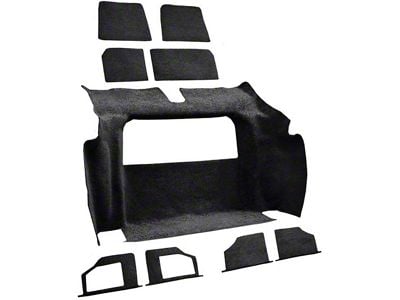 Rear Cutpile Molded Carpet; Black (81-82 Corvette C3)