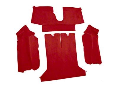 Rear Cutpile Molded Carpet; Flame Red (84-87 Corvette C4 Coupe)