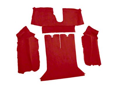 Rear Cutpile Molded Carpet; Flame Red (88-89 Corvette C4 Coupe)