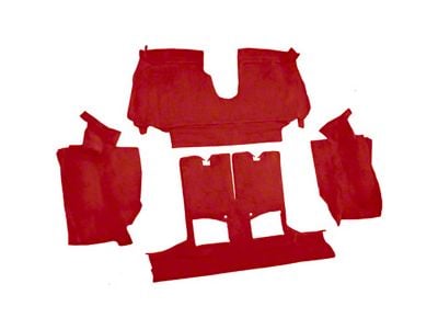 Rear Cutpile Molded Carpet; Flame Red (90-93 Corvette C4 Convertible w/ 2 Door Latches)