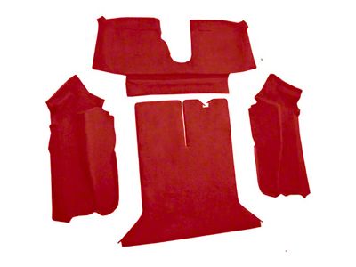 Rear Cutpile Molded Carpet; Flame Red (92-93 Corvette C4 Coupe)