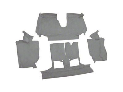 Rear Cutpile Molded Carpet with Heel Pad; Medium Gray/Pewter (94-96 Corvette C4 Convertible)