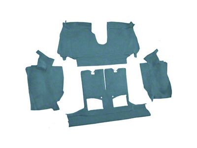 Rear Cutpile Molded Carpet with Heel Pad; Metallic Blue (90-93 Corvette C4 Convertible w/ 2 Door Latches)