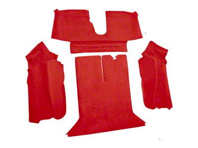 Rear Cutpile Molded Carpet with Heel Pad; Torch Red (92-93 Corvette C4 Coupe)