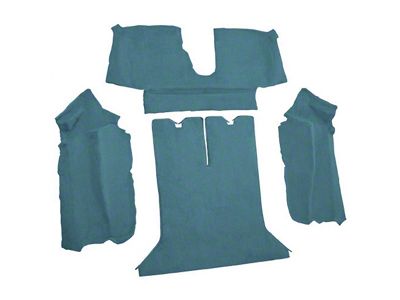 Rear Cutpile Molded Carpet; Metallic Blue (90-93 Corvette C4 Coupe w/ 2 Door Latches)