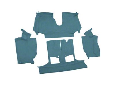 Rear Cutpile Molded Carpet; Metallic Blue (92-93 Corvette C4 Convertible w/ 1 Door Latch)