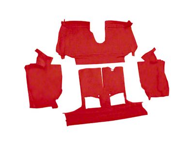 Rear Cutpile Molded Carpet; Torch Red (94-96 Corvette C4 Convertible)