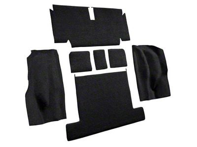 Rear Cutpile Molded Carpet without Heel Pad; Black (71-75 Corvette C3 Coupe)