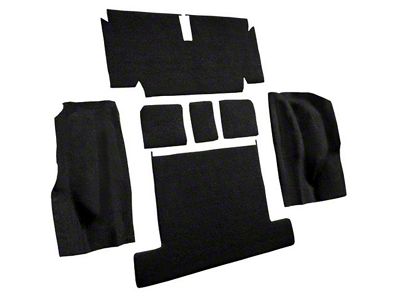 Rear Loop Molded Carpet with Heel Pad; Black (71-75 Corvette C3 Coupe)