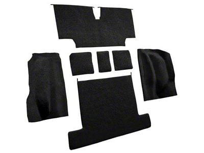 Rear Loop Molded Carpet with Heel Pad; Black (1976 Corvette C3)