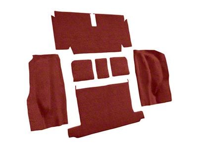 Rear Loop Molded Carpet with Heel Pad; Red (71-72 Corvette C3 Convertible)