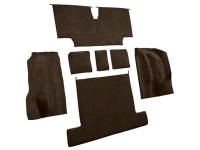 Rear Loop Molded Carpet without Heel Pad; Dark Brown (1976 Corvette C3)