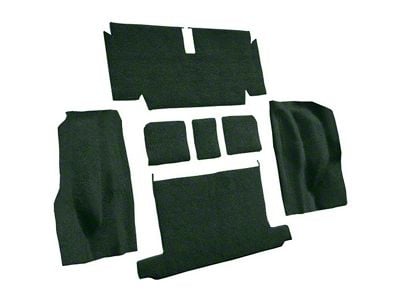 Rear Loop Molded Carpet without Heel Pad; Dark Green (71-72 Corvette C3 Convertible)