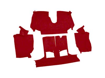 Rear Truvette Molded Carpet; Torch Red (94-96 Corvette C4 Convertible)