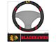 Steering Wheel Cover with Chicago Blackhawks Logo; Black (Universal; Some Adaptation May Be Required)