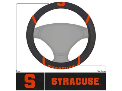 Steering Wheel Cover with Syracuse University Logo; Black (Universal; Some Adaptation May Be Required)