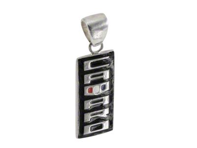 Camaro Gen 6 Vertical Pendant; Sterling Silver