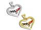 C6 Emblem Heart Pendant; 14K Yellow Gold