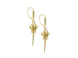 C7 Stingray Leverback Earrings; 14K Yellow Gold