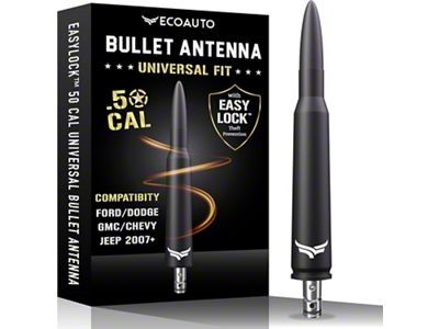 EcoAuto Easylock Bullet Antenna; Matte Black (88-00 C1500, C2500, C3500, K1500, K2500, K3500)