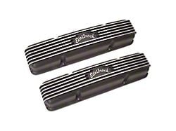 Edelbrock Classic Cast Aluminum Valve Covers without Holes; Tall; Black (58-81 Small Block V8 Corvette C1, C2 & C3)