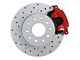 LEED Brakes Rear Disc Brake Conversion Kit with MaxGrip XDS Rotors; Red Calipers (68-69 Camaro)