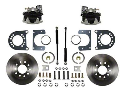 LEED Brakes Rear Disc Brake Conversion Kit with Vented Rotors for Ford New Style 9-Inch Large Bearing Rear Axles; Zinc Plated Calipers (57-70 Fairlane; 68-72 Montego; 68-76 Torino)