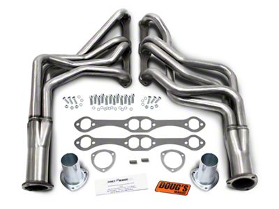 1-5/8-Inch 4-Tube Full Length Headers; Stainless Steel (64-77 Small Block V8 Chevelle, Malibu)