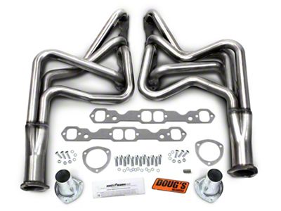 1-3/4-Inch 4-Tube Full Length Headers; Stainless Steel (64-75 Small Block V8 El Camino)