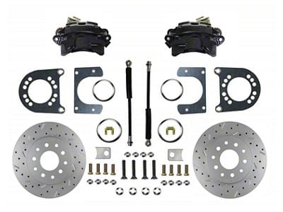 LEED Brakes Rear Disc Brake Conversion Kit with MaxGrip XDS Rotors; Black Calipers (59-60 El Camino)