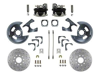 LEED Brakes Rear Disc Brake Conversion Kit with MaxGrip XDS Rotors; Zinc Plated Calipers (64-77 El Camino, Sprint)