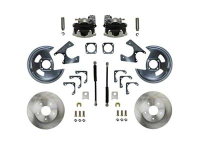 LEED Brakes Rear Disc Brake Conversion Kit with Vented Rotors; Zinc Plated Calipers (64-77 El Camino, Sprint)