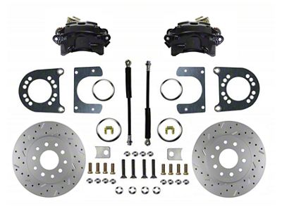 LEED Brakes Rear Disc Brake Conversion Kit with MaxGrip XDS Rotors; Black Calipers (55-57 150, 210, Bel Air, Nomad)