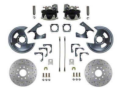 LEED Brakes Rear Disc Brake Conversion Kit with MaxGrip XDS Rotors; Zinc Plated Calipers (64-72 GTO, Lemans, Tempest)