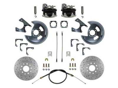 LEED Brakes Rear Disc Brake Conversion Kit with MaxGrip XDS Rotors; Zinc Plated Calipers (68-69 Firebird)