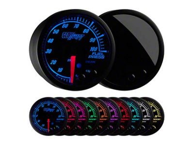 Digital 100 PSI Fuel Pressure Gauge; Elite 10 Color (Universal; Some Adaptation May Be Required)