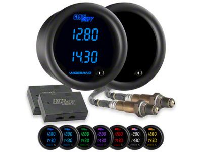 Dual Digital Wideband Air/Fuel Ratio Gauge; Tinted 7 Color (Universal; Some Adaptation May Be Required)