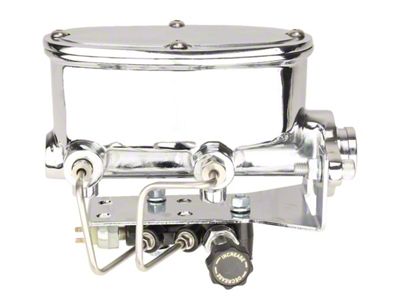 Oval Master Cylinder and Adjustable Proportioning Valve Kit; Chrome (64-72 442, Cutlass, F85, Vista Cruiser)