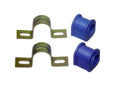 1-1/4-Inch Front Sway Bar Bushing and Mounting Brackets; Blue (76-92 Camaro)