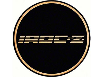 GTA Wheel Center Cap with IROC-Z Logo; Gold and Black (67-92 Camaro)