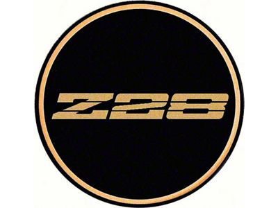 GTA Wheel Center Cap with Z28 Logo; Gold and Black (67-92 Camaro)