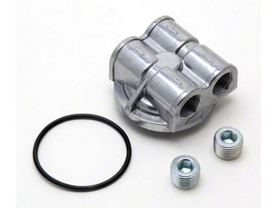 Oil Bypass Adapter; 90-Degrees; 18mm x 1.50 Threads (80-92 I4, V6 Camaro)