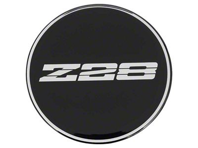 R15 Wheel Center Cap with Z28 Logo; Silver and Black (67-92 Camaro)