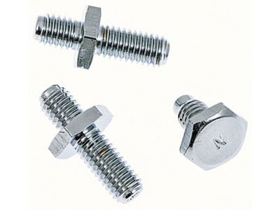 Saginaw Power Steering Pump Stud and Bolt Kit; Chrome (67-92 Camaro)