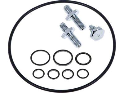 Saginaw Power Steering Reservoir Stud and O-Ring Kit; Chrome (67-92 Camaro)