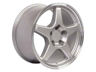 ZR1 Style Deep Dish Silver Wheel; Rear Only; 17x11; 50mm Offset (88-96 Corvette C4)