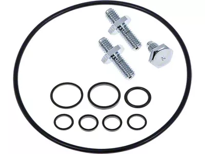 Saginaw Power Steering Reservoir Stud and O-Ring Kit; Chrome (62-96 Corvette C2, C3 & C4)